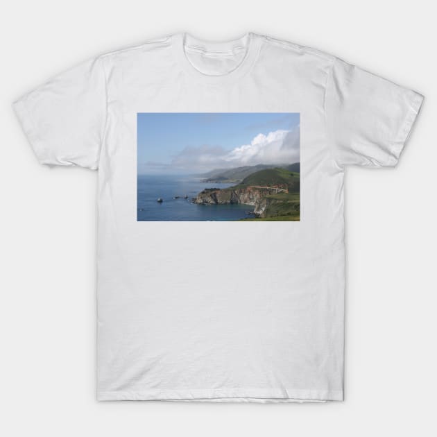 Clouds over Bixby Creek Bridge in Big Sur, California T-Shirt by Christine aka stine1